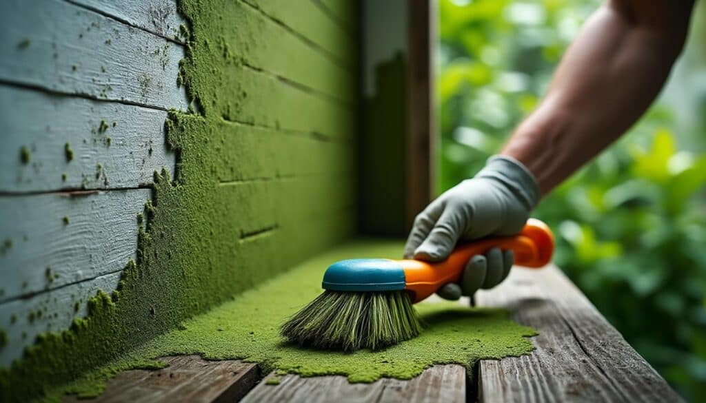 Éliminer la mousse sur les murs d’un abri de jardin