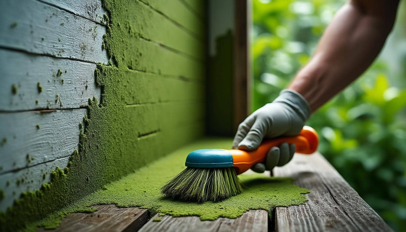 Éliminer la mousse sur les murs d’un abri de jardin