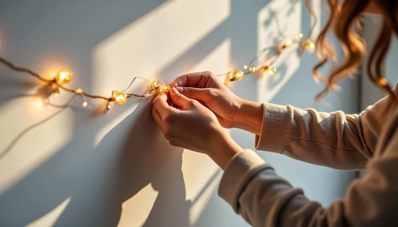 Astuces pour fixer une guirlande murale sans percer vos murs