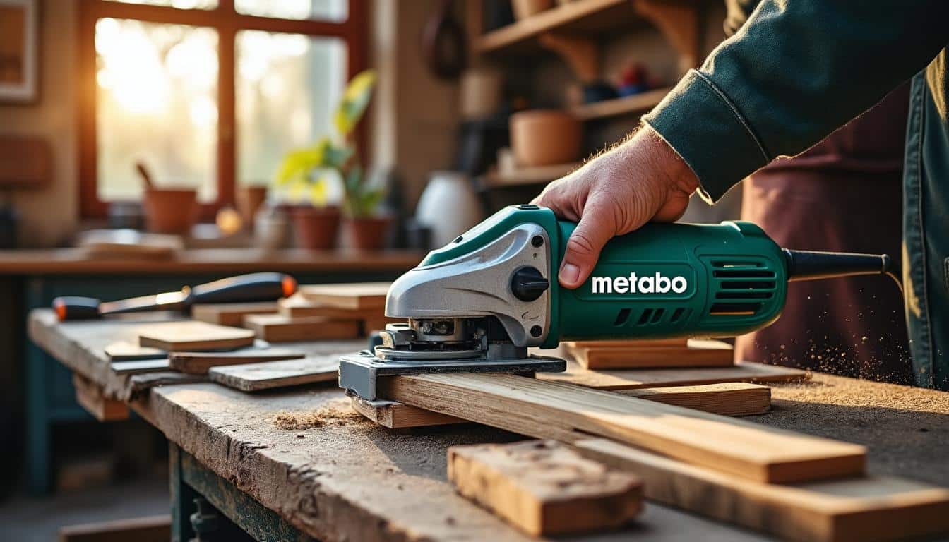 Illustration: Découvrir les fonctionnalités techniques et les options offertes par la scie pendulaire Metabo