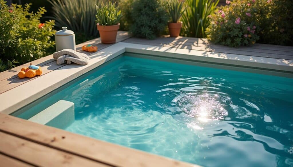 Mini piscine hors sol en béton : robustesse et compacité idéales