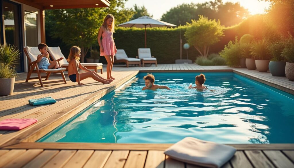 Piscine hors sol avec terrasse intégrée : confort et design optimisés