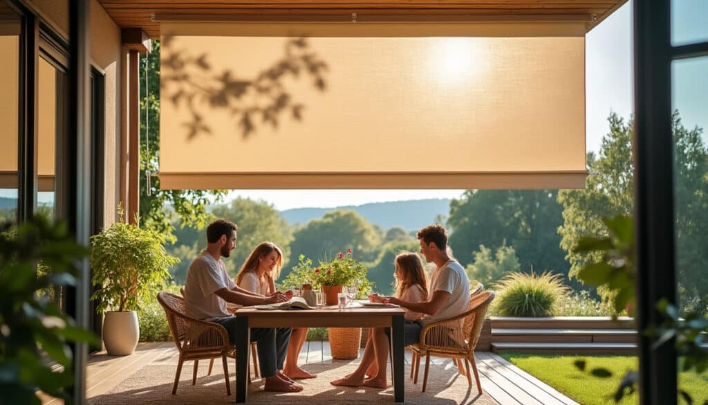 Rideau pour le toit de véranda : confort et protection solaire optimale