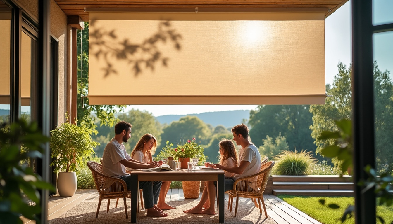 Rideau pour le toit de véranda : confort et protection solaire optimale